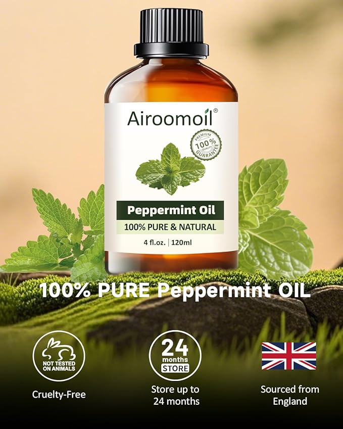 Pure Peppermint Essential Oil, 100% Pure Natural Peppermint Essential Oil, Premium Grade Essential Oils for Diffusers for Home, Skin, Care Massage, Soap Making, Aromatherapy, 4 Fl Oz | 120ml-VivaGrace Women