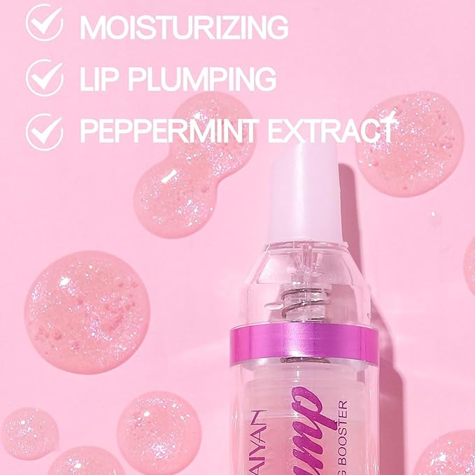 Lip Plumping Booster, Plumping Lip Oil with Chili Extract, Plump & Pout Lip Plumper, Slightly Spicy Lip Plumping Gloss, Fuller Lips Instantly, Hydrating, High-Shine-VivaGrace Women