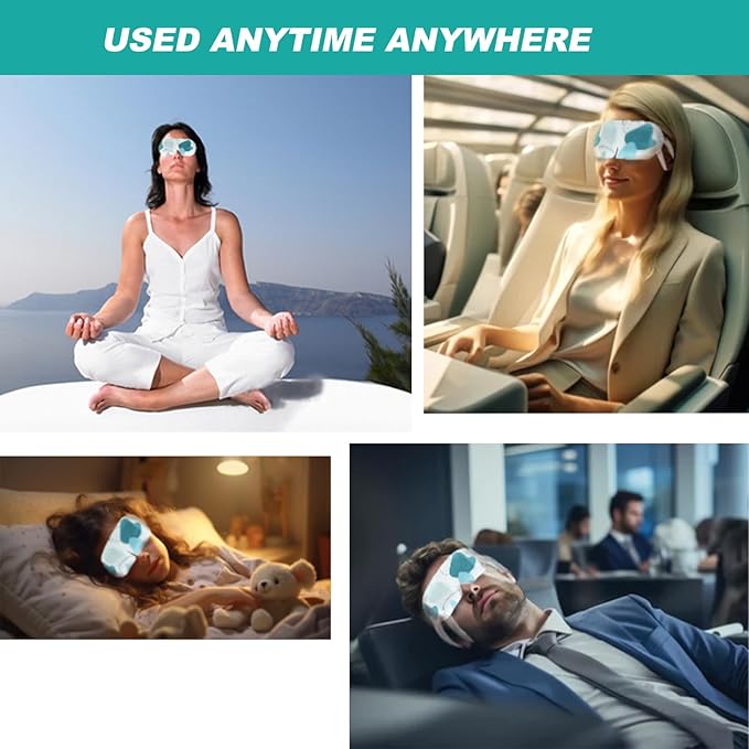 50 Packs Steam Eye Mask for Dry Eyes, Self Heated Sleep Eye Mask Disposable Warm Compress for Eyes, Relieves Dry Eye Eye Strain, Dark Circles, Puffiness,Microgroove (Natural Unscented More Safer)-VivaGrace Women