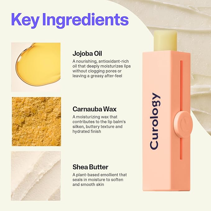 Curology Lip Balm, Nourishing Hydration for Dry Chapped Lips, Shea Butter Softens and Smooths, Subtle Passion Fruit-VivaGrace Women