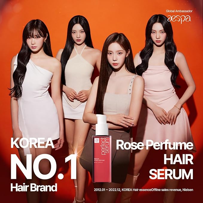 Mise En Scene Perfect Rose Perfume Serum - Korean Hair Essence with Rose Scent, Argan Oil for Damaged Hair Care, 2.70 fl. Oz-VivaGrace Women