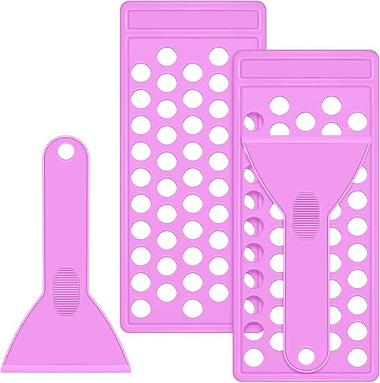 2 Sets Lip Balm Tray and Spatula Set Portable lipstick Holder Lip Balm Containers Lip Gloss Making Kit (Purple)-VivaGrace Women