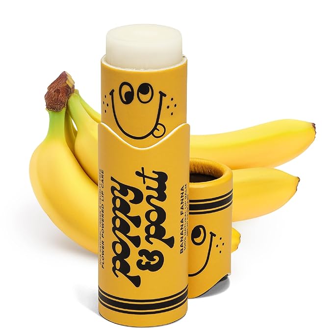 Poppy & Pout Kids Jumbo Lip Balm | All Natural Lip Balms & Moisturizers | Hydrates with Beeswax, Vitamin E, Organic Coconut Oil | Cruelty-Free | Lip Balm in Recyclable Cardboard Tube (Banana Fanna)-VivaGrace Women