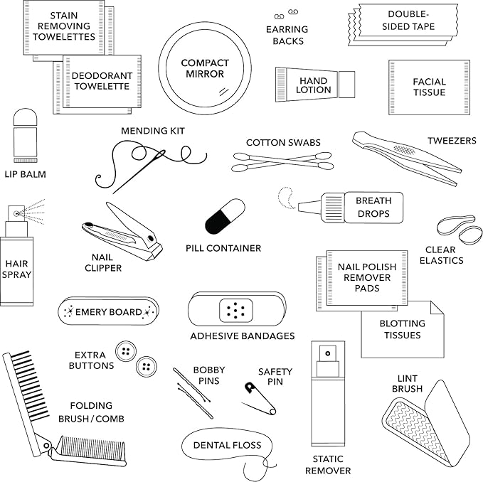 Pinch Provisions Shemergency Kit for Her, 40 Emergency Essential Items, Compact, Multi-Functional Pouch, Gift for Women, Birthday, Bachelorette Parties, and More!-VivaGrace Women