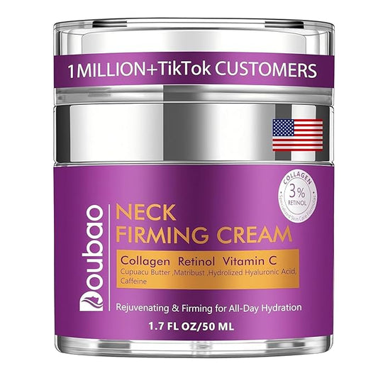 Advanced Neck Firming Cream – 3% Retinol & Hyaluronic Acid for Wrinkle Reduction, Lifting & Skin Tightening – Anti-Aging Moisturizer for Face, Neck & Décolleté – Deep Hydration, 1.7 FL OZ-VivaGrace Women