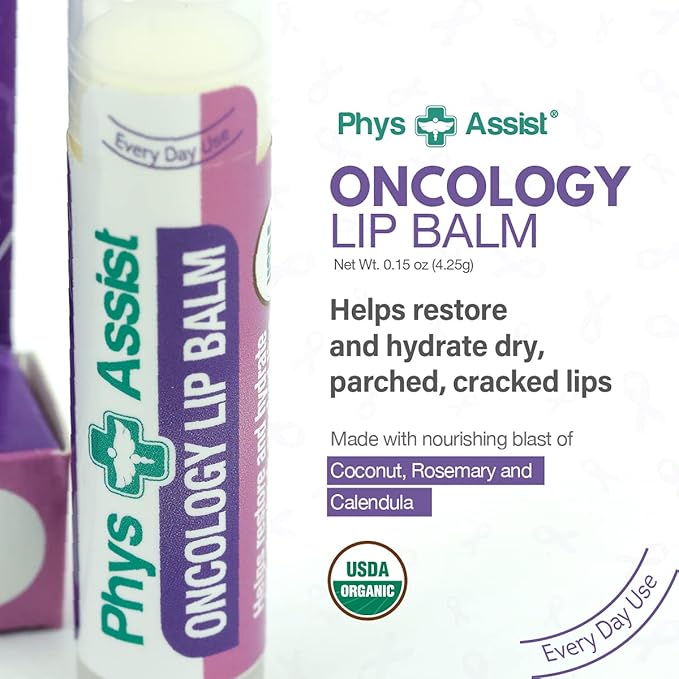 Oncology Lip Balm USDA Organic, Hydrate Dry, Parched Lips. Moisturizing -3 Pack-VivaGrace Women