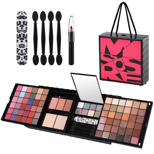 Makeup Sets For Teens Women Full Kits - All in One Gift Makeup Kits For Girls Make Up Set Included Eyeshadow, Blusher, Compact Powder, Eyeliner Pencil For Beginners (N)-VivaGrace Women