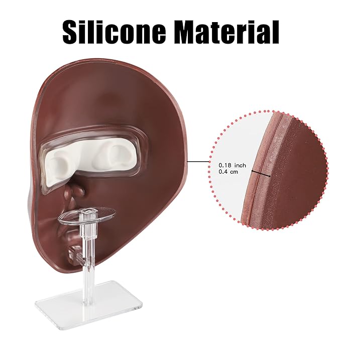 Makeup Practice Mannequin Face, 5d Reusable Silicone Makeup Practice Board Full Face with Makeup Brushes Sponge Set and Eyeshadow Board Makeup Kit for Emerging Makeup Artist, Girl's Gift-VivaGrace Women