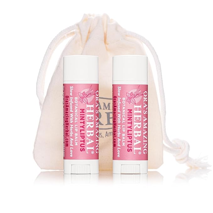 Natural Lip Balm, Herbal Infused, Mintyliptus Peppermint Eucalyptus, Calendula Lip Balm, Ora's Amazing Herbal-VivaGrace Women
