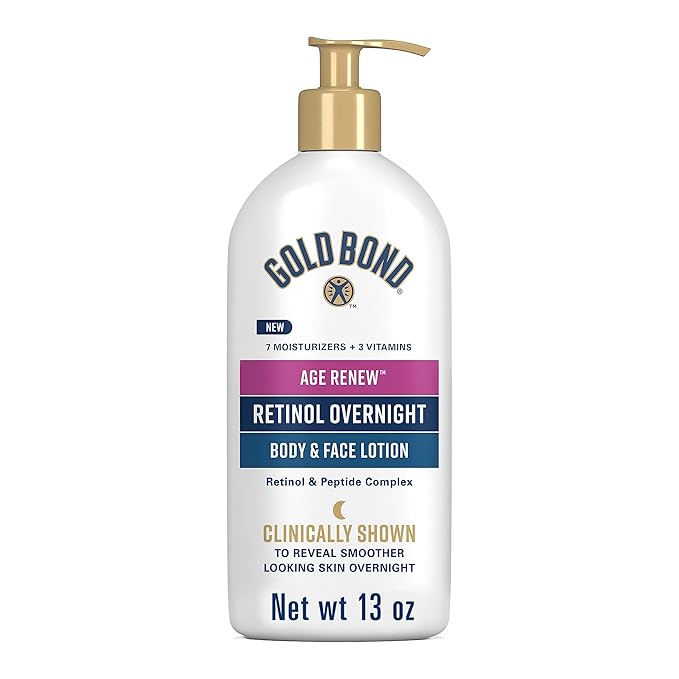 Gold Bond Age Renew Retinol Overnight Body & Face Lotion, With Retinol & Peptide Complex, 13 oz.-VivaGrace Women