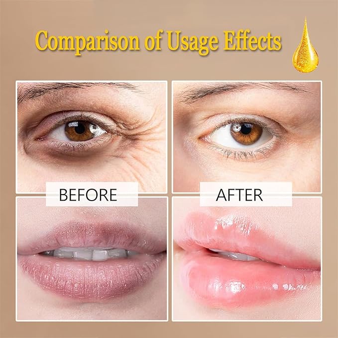 30 Pairs Lip Masks & Eye Mask, 24K Gold Gel Crystal Collagen Eye Patches for Puffy Eyes and Dark Circles Eyes, Effectively Nourishes the Lip & Eye Skin, Reducing Wrinkles and Fine Lines-VivaGrace Women