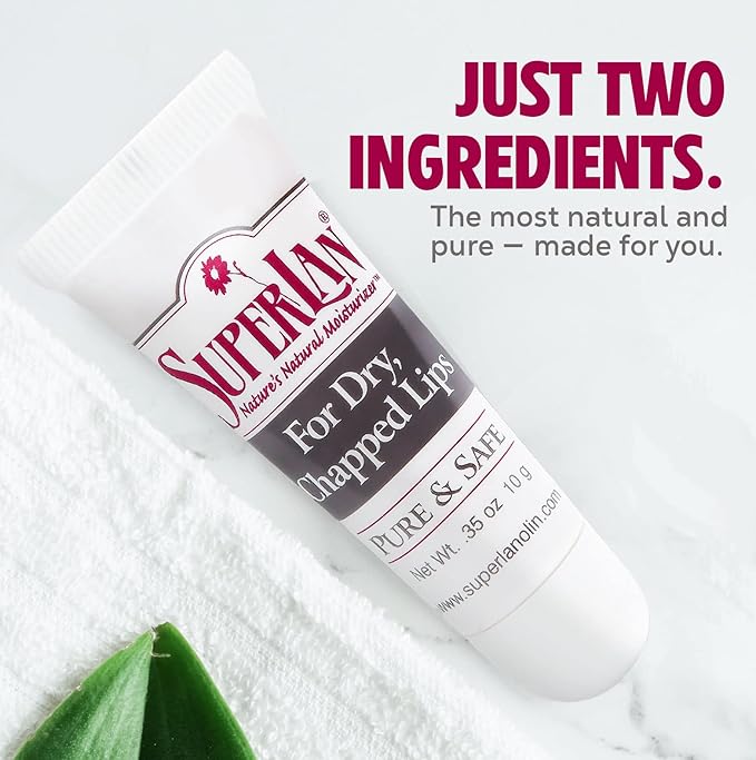 Organic Lanolin Lip Balm For Dry, Cracked, Chapped Lips By Superlan - Natural Lip Moisturizer With Ultra-Pure Medical Grade Lanolin & Jojoba Oil- Kosher Chapstick for Men Women & Children, (3 Pack)-VivaGrace Women