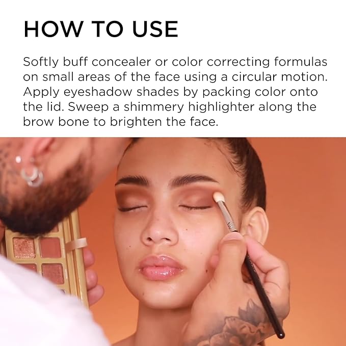 Sigma Beauty Professional E28 Detail Buffer Brush – Professional Eyeshadow Brush for Seamless Cream or Liquid Eyeshadow Blending, Packing on Metallic Shades & Highlighting the Brow Bone (1 Brush)-VivaGrace Women