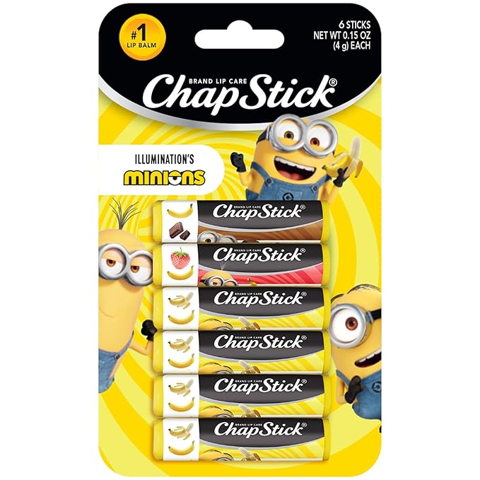 ChapStick Lip Balm Sets, Minions Banana-Nana + Variety Banana Pack (6 Sticks), Party Favors for Kids, 0.15 Oz Ea-VivaGrace Women