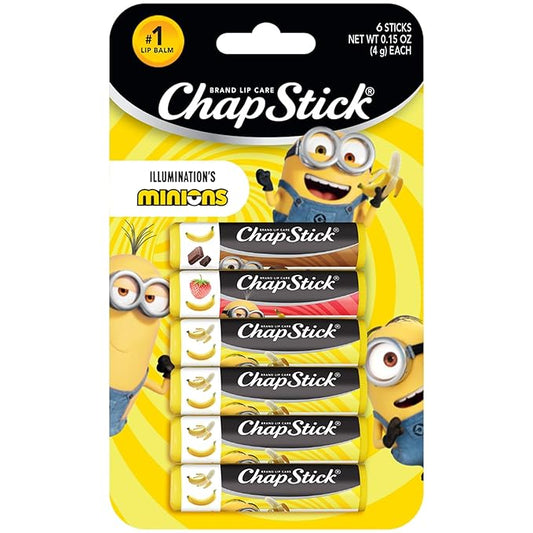 ChapStick Lip Balm Sets, Minions Banana-Nana + Variety Banana Pack (6 Sticks), Party Favors for Kids, 0.15 Oz Ea-VivaGrace Women