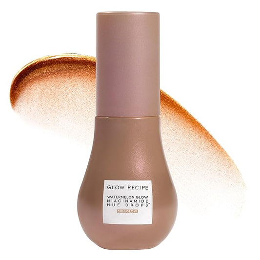 Glow Recipe Hue Drops - Mini Tinted Face Serum - Bronzing Drops to Brighten & Hydrate - Skincare Makeup Primer & Liquid Highlighter to Blur Pores for a Radiant, Even Skin Tone - Sun Glow (15ml)-VivaGrace Women