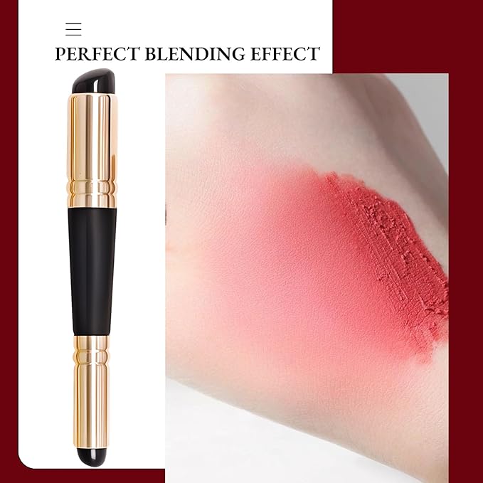 Dual Ended Silicone Lip Brush with Lid, Jelly-like Lip Makeup Brush, Versatile Makeup Applicator for Lips, Concealer, Contour, Blush, Bronzer, and Eyes, 1 count-VivaGrace Women