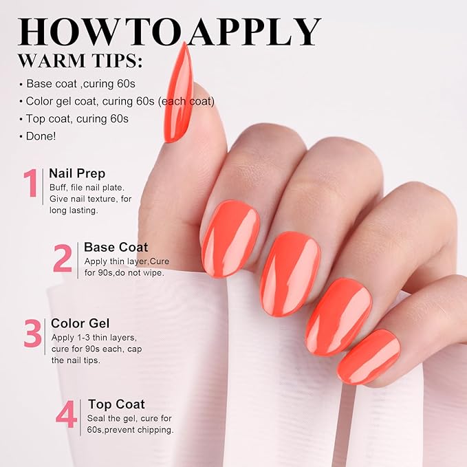 Imtiti Gel Nail Polish, Coral Gel Polish Bright Gel Polish for Manicure Salon or DIY Gel Nail Design Decoration at Home, Gift for Women Girls 1Pcs