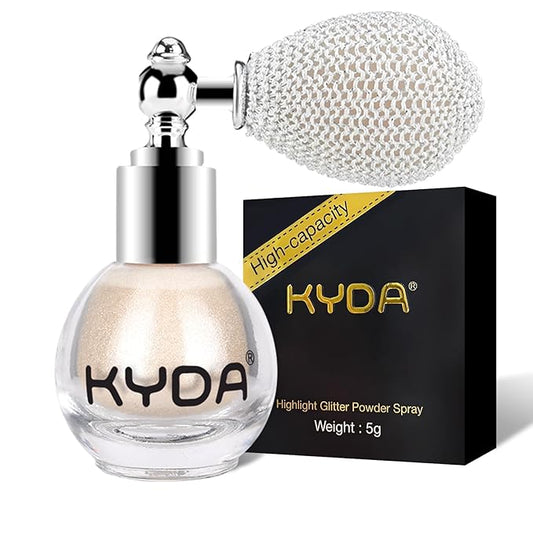 KYDA Highlighter Powder Spray, Glitter High Gloss Spray Shimmer Sparkle Powder Makeup Spray, for Face Body Cosmetic-Light Gold-VivaGrace Women