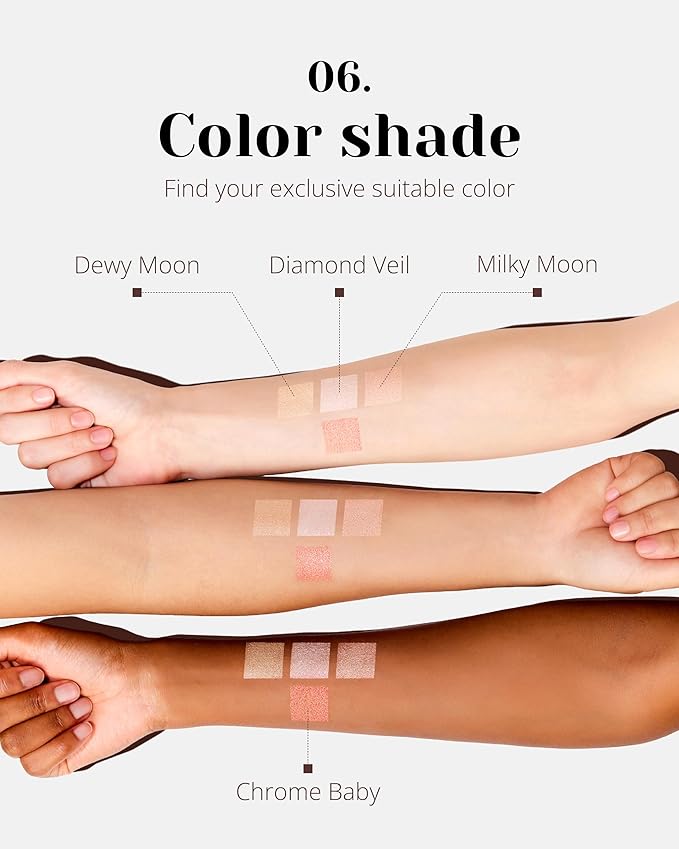 Glint Dewy Highlighter (Milky Moon, 0.17oz) - Luminous Glow, Infused with Micropearls, Shiny Illuminator. Rich Pigment & Silky Touch, Korean Makeup.-VivaGrace Women