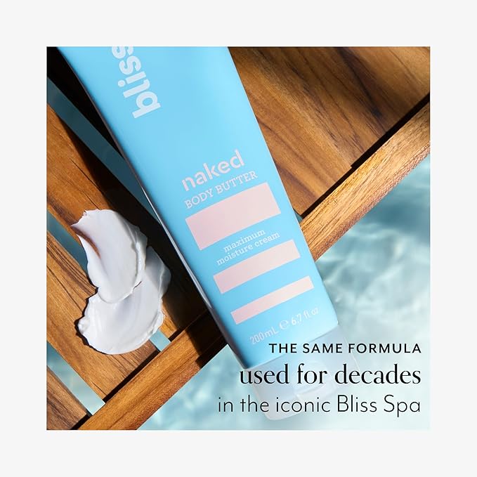 Bliss - Naked Body Butter - Unscented - Maximum Moisture Cream - 6.7 Fl Oz - Daily Moisturizer for Women & Men - Fragrance Free - Vegan and Cruelty Free-VivaGrace Women