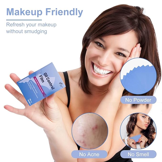 Great Absorbent Oil Blotting Sheets for Face - 10% Larger Oil Control Film 50 Sheets- High-Performance, Makeup Friendly Blotting Paper for Oily Skin, Tear-proof Oil Absorbing Tissues-VivaGrace Women