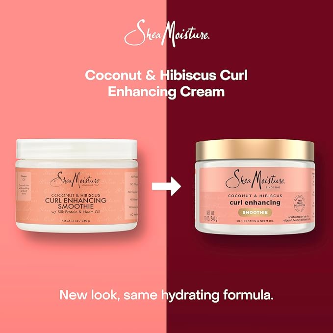 SheaMoisture Smoothie Curl Enhancing Cream Coconut and Hibiscus for Thick, Curly Hair Sulfate Free and Paraben Free 12 oz-VivaGrace Women