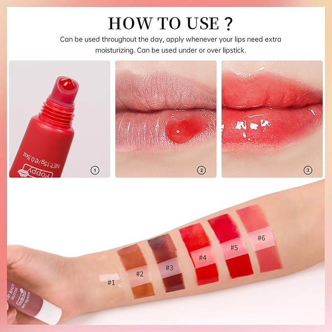 Erinde Lip Butter Balm, Moisture Hydration Lip Butter Gloss, Sheer Tinted Lip Mask and Lip Balm, Soothing Lip Treatment Care Makeup, Shine Lip Glow Oil for Dry, Chapped Lips, 01 Vanilla-VivaGrace Women