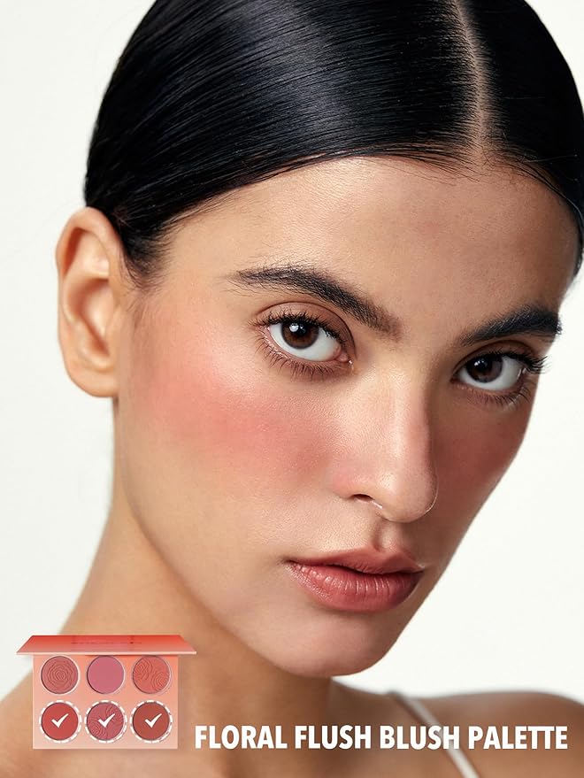 SHEGLAM Floral Flush 6-Color Blush Palette Long Lasting High Pigment Matte Pressed Powder Blush for Cheeks-VivaGrace Women