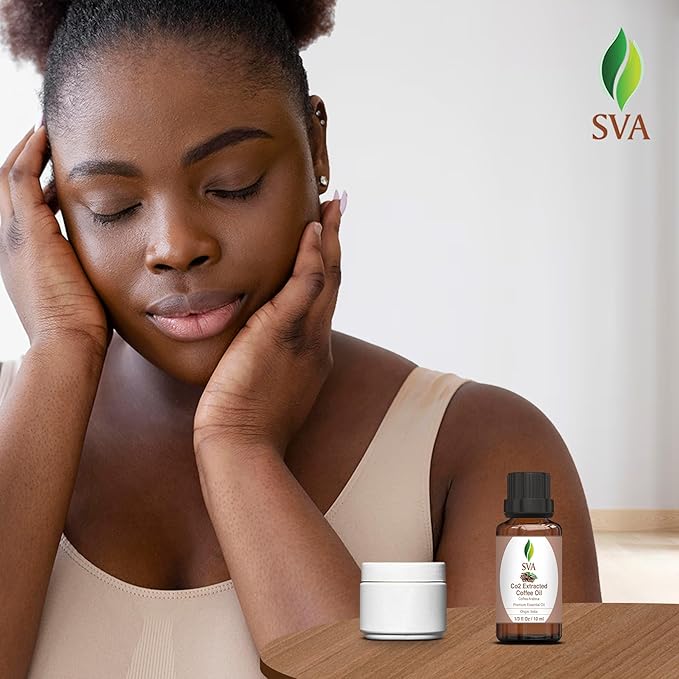 SVA Coffee Essential Oil – 1/3 Fl Oz – 100% Natural Coffee Oil - for Diffuser, Hair Care, Face, Skin Care, Aromatherapy, Scalp and Body Massage, Soap and Candle Making-VivaGrace Women