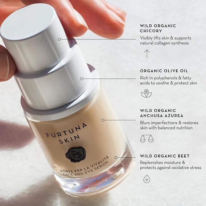 Face & Eye Serum - Dual-Use Formula to Lift, Reduce Puffiness and Even Tone, Wild-Foraged Botanicals, Vegan, Dermatologist Tested, EWG Verified, 15ml-VivaGrace Women