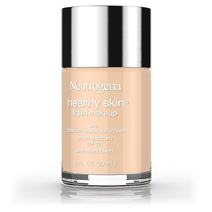Neutrogena Healthy Skin Liquid Makeup Foundation, Broad Spectrum SPF 20 Sunscreen, Lightweight & Flawless Coverage Foundation with Antioxidant Vitamin E & Feverfew, Natural Beige, 1 fl. oz (Pack of 2)-VivaGrace Women