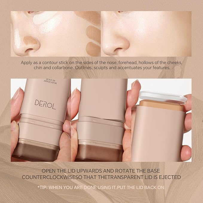 Multi-Use Foundation Stick Makeup with Brush,High Coverage Blendable Lightweight Contour Stick,Waterproof Flawless Natural Finish Creamy Foundation Makeup,Longwear Face Makeup Stick(#3)-VivaGrace Women