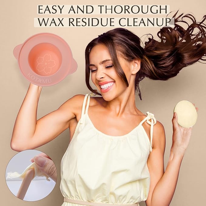 KOTAMU Wax Warmer, Waxing Kit for Women Men Hair Removal, Digital Waxing Machine for Face Eyebrow Bikini Brazilian Leg Body &Sensitive Skin, Pink Wax Kit With 44 Accessories for Home Salon Use-VivaGrace Women