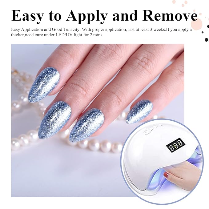 Imtiti Royal Blue Gel Nail Polish, 1 Pcs 15ml Platinum Glitter Color Soak Off LED Long-Lasting Nail Gel Polish Nail Art Starter Manicure Salon DIY at Home, 0.5 Fluid Ounces