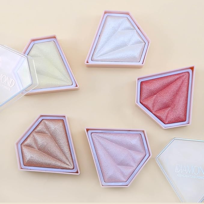 Boobeen Highlighter Makeup Palette, Baked Highlighter Bronzer Powder Palette, Shimmer Illuminator Contour Highlighter Powder for Face, Pearl Shine Shades Waterproof Long Lasting-VivaGrace Women