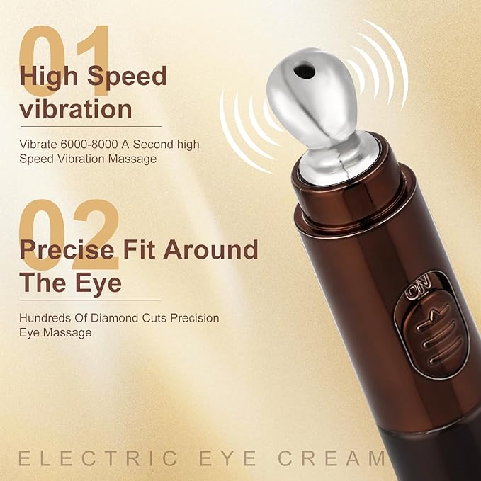 20g Eye Cream with Electric Massager, Moisturizing Anti-Wrinkles Eye Cream, Anti Aging Eye Cream for Dark Circles and Puffiness, Results in 3-4 Weeks to Reduce Fine Lines-VivaGrace Women
