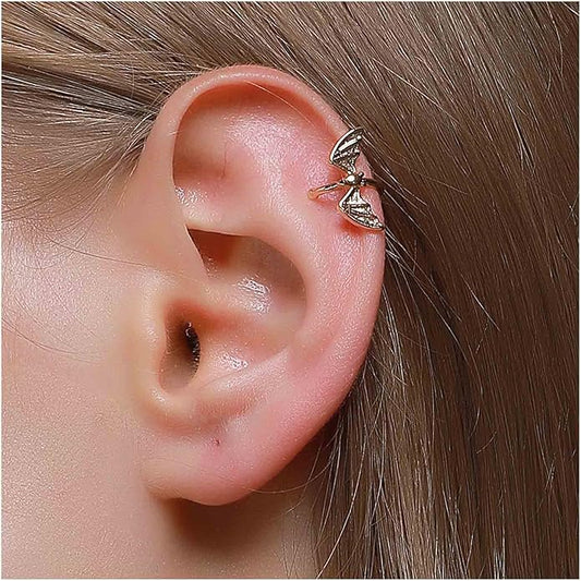 Gothic Bat Cuff Earrings Gold Bat Ear Cuffs Non Pierced Earrings Punk Animal Earrings Cool Vampire Earrings Jewelry for Women and Girls Gifts-VivaGrace Women
