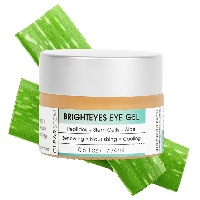 CLEARstem - BRIGHTEYES - Nourishing Anti-Aging Eye Gel - For Puffy Eyes, Crow's Feet, & Dark Circles - Made with Collagen, Stem Cells, Peptides & Aloe Vera - Vegan - Gluten Free - Men & Women - 0.6 oz-VivaGrace Women