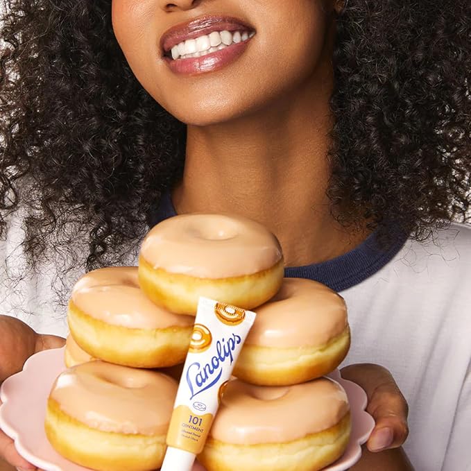 Lanolips 101 Delicious Glazed Donut - Lip Balm with Vitamin E Oil and Lanolin for Lip Hydration - Naturally Flavored Lanolin Lip Balm for Very Dry Lips - Dermatologist Tested (.35 Oz)-VivaGrace Women