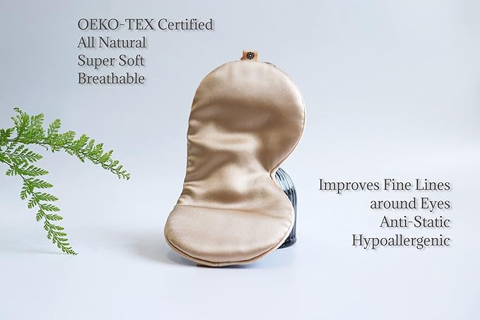 Premium 25 Momme Mulberry Silk Eye Mask for Sleeping (Champagne)-VivaGrace Women