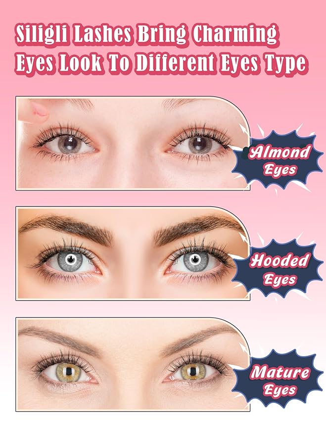 Natural Lashes False 11mm Short Eyelashes Wispy C Curl Eye Lashes Pack with Thin Cotton Band Fake Eyelash 3D Volume For Daily Siligli Lash 7 Pair-VivaGrace Women
