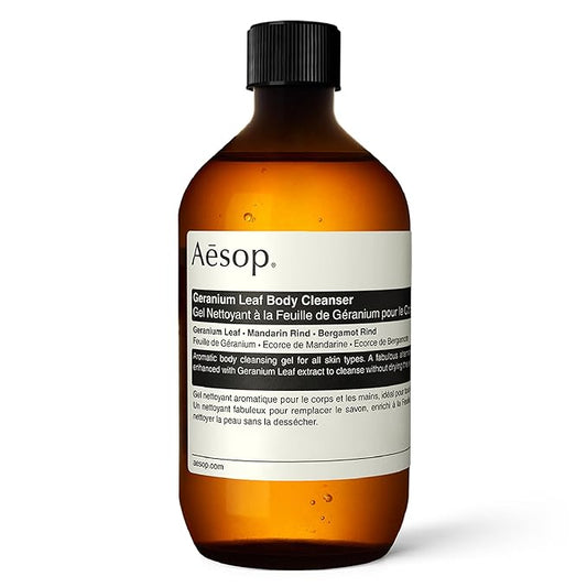 Aesop Geranium Leaf Body Cleanser - Invigorating Gentle Cleansing Gel - Green, Citrus, Fresh - 16.9 fl oz-VivaGrace Women