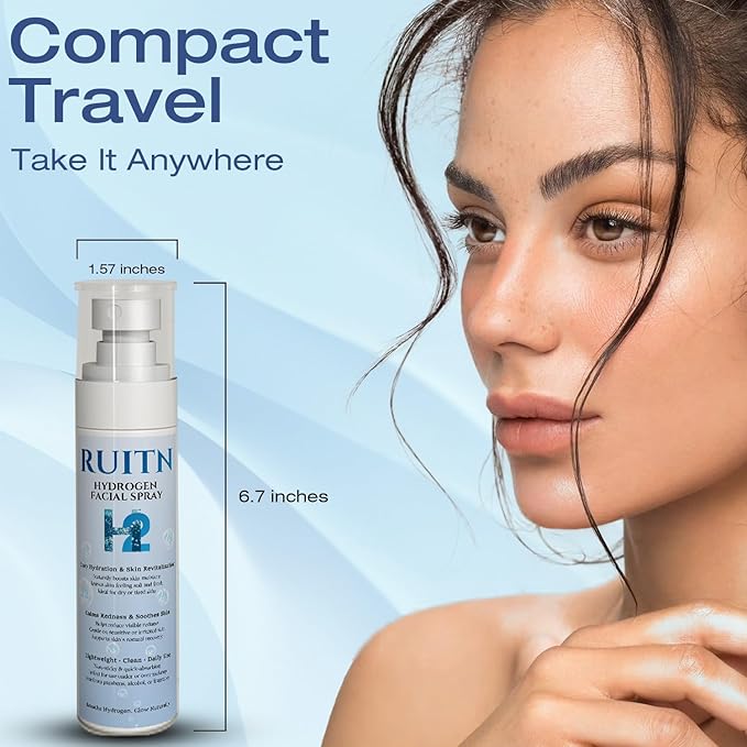 Hydrogen Face Mist Hydrating Spray,with Hydrogen Water Tablets, H2 Water Facial Spray for Deep Hydration,Anti-Aging Antioxidant Rejuvenation,Portable Design-VivaGrace Women