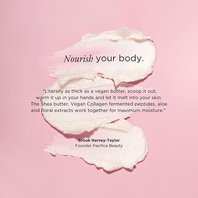 Pacifica Beauty | Vegan Collagen Body Butter | Hydrating, Nourishing, Moisturizer | Long-Lasting Hydration | Cream Lotion for Dry Skin | Light Floral Scent | Paraben Free | Vegan + Cruelty Free-VivaGrace Women