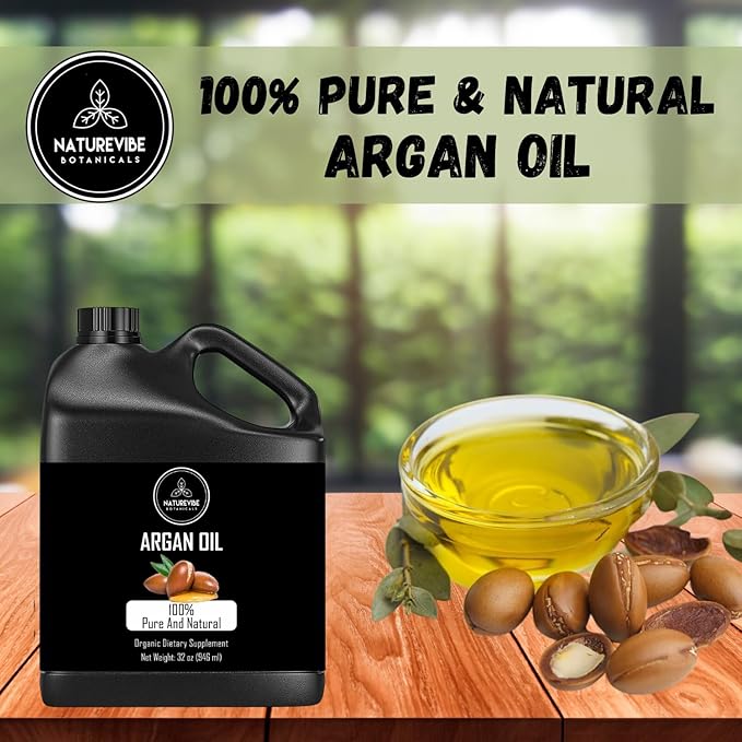 Naturevibe Botanicals Argan Oil 32 Ounces | 100% Pure and Natural | Great for Skin Care and Hair Care-VivaGrace Women