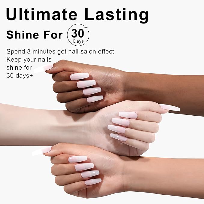 L'UGX Sheer Milky White Gel Polish 15ML Neutral Translucent Gel Nail Polish UV Jelly Natural French Gel Nail Color for Nail Art DIY Manicure & Pedicure at Home Salon Holiday Gifts for Women