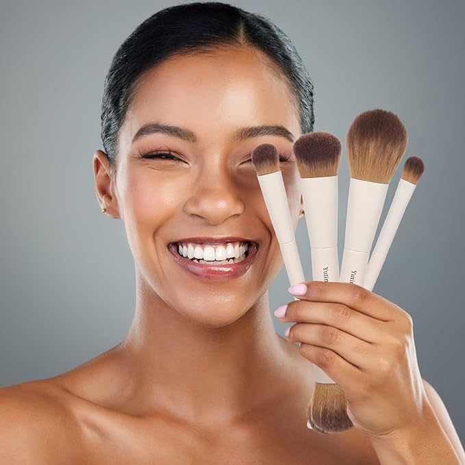 Makeup Brush Set 10pc, Dual-Ended Makeup Brushes For Bronzer, Contour, Eyeshadow, Blush, Concealer & Foundation Application-VivaGrace Women