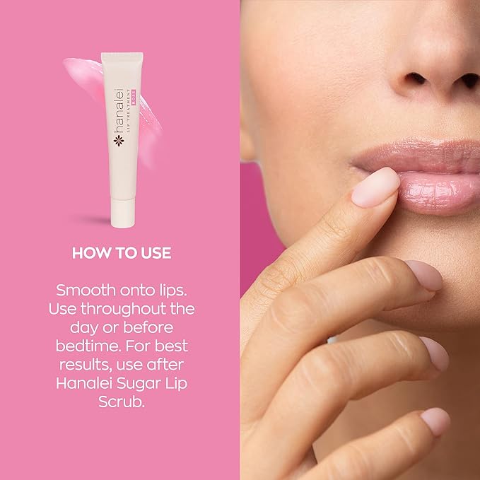 Hanalei Lip Treatment for Dry, Chapped Lips – Intensive Overnight Moisturizer with Kukui Oil, Shea Butter & Grapeseed Oil – Hydrating Balm for Healing Cracks – Rose Pink Tint, 15g – Cruelty-Free-VivaGrace Women