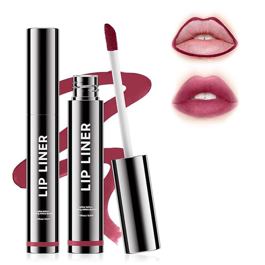 Lip Stain Peel Off - Waterproof Comfortable Vivid Color Peel Lip Liner Non-Stick Cup, Lip Tattoo Peel Off for Beauty & Charming Lip Makeup with All-Day | Vegan and Cruelty Free (#05 Mauve)-VivaGrace Women
